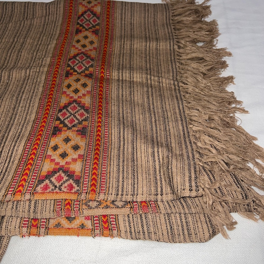 Four (4) yak wool shawl, woolen throw, blanket scarf